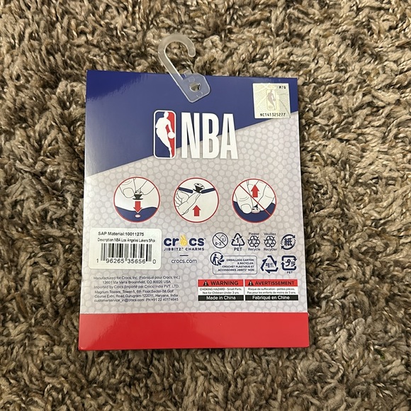 NWT NBA LA Lakers Crocs Jibbitz Charms Original - Picture 2 of 2